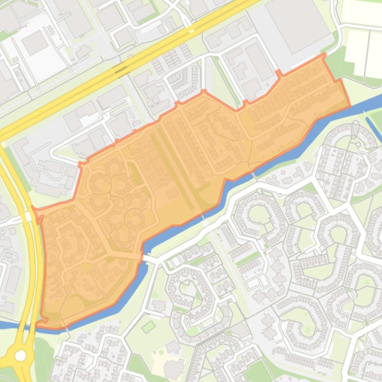 Kaart van de buurt Brugmark Noordmark en Gildemark.