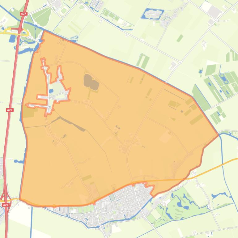 Kaart van de buurt Buitengebied Almkerk noord.