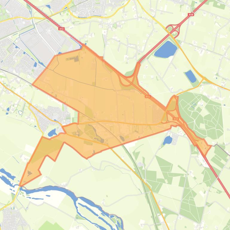 Kaart van de buurt Buitengebied Babberich.