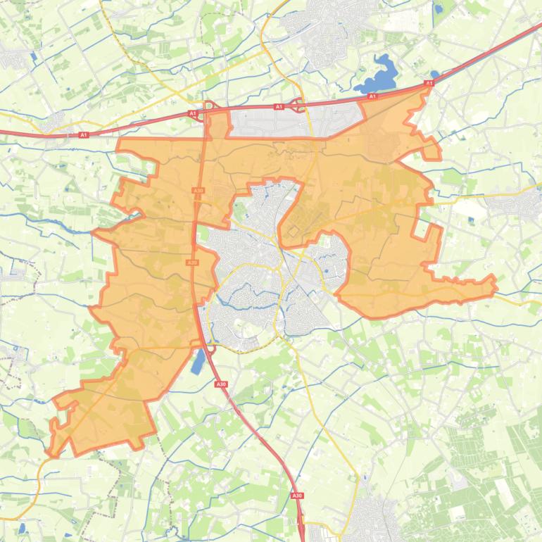 Kaart van de buurt Buitengebied Barneveld.