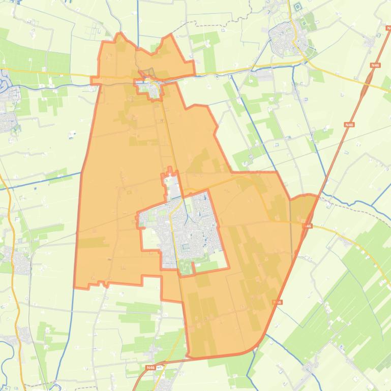 Kaart van de buurt Buitengebied Bedum.