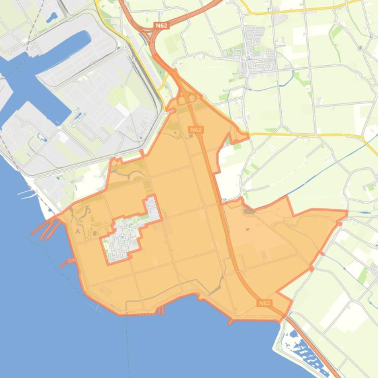 Kaart van de buurt Buitengebied Borssele.