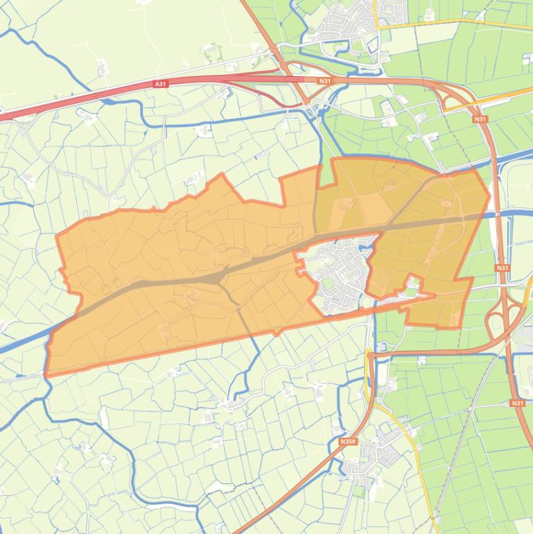 Kaart van de buurt Buitengebied Deinum.