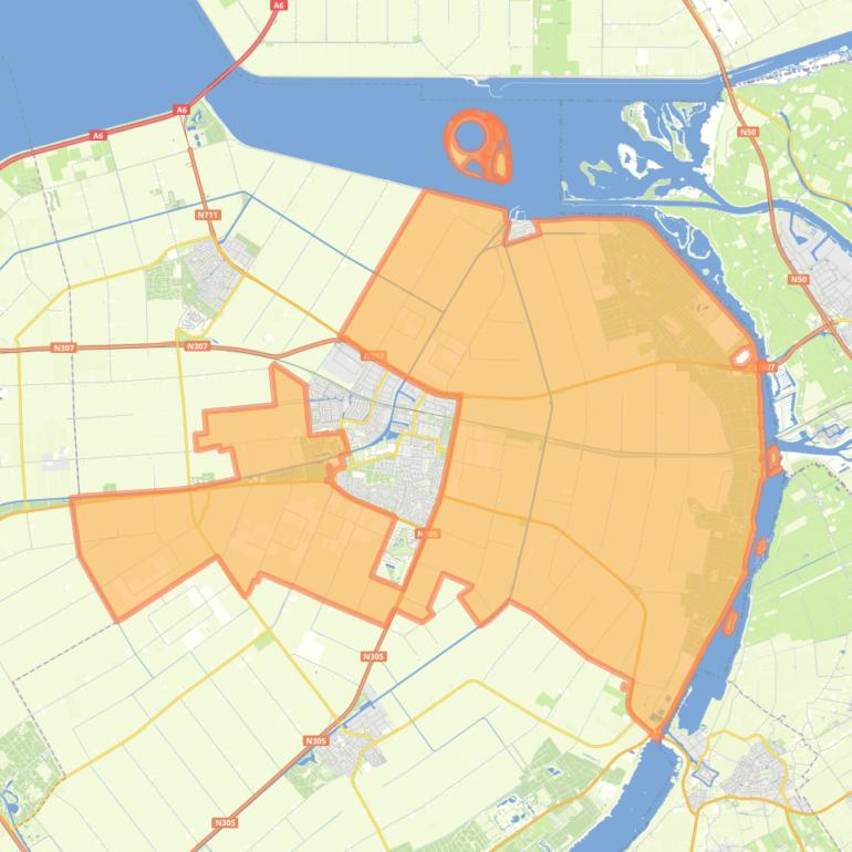 Kaart van de buurt Buitengebied Dronten.
