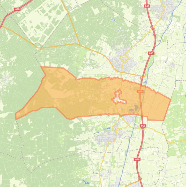 Kaart van de buurt Buitengebied Emst.