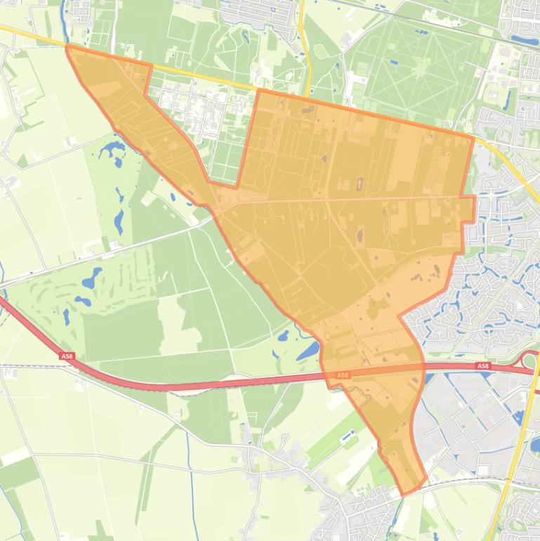 Kaart van de buurt Buitengebied Gilzerbaan Oost.