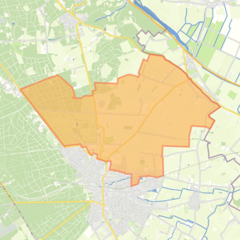 Kaart van de buurt Buitengebied Groesbeek-Noord.