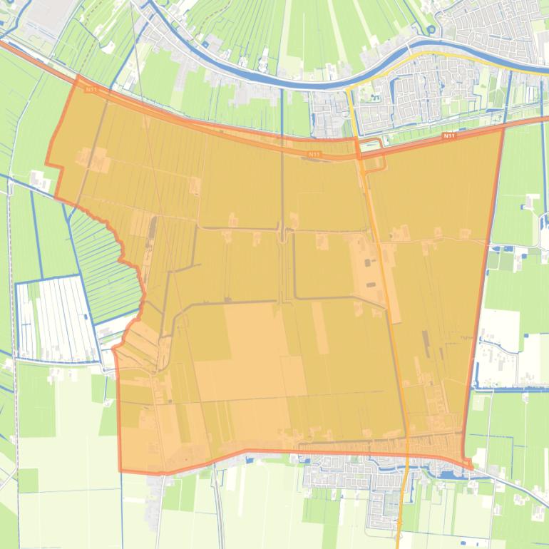 Kaart van de buurt Buitengebied Hazerswoude-Dorp.