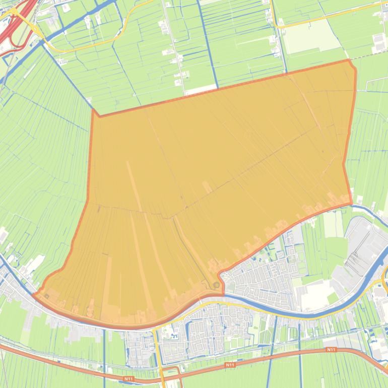 Kaart van de buurt Buitengebied Koudekerk aan den Rijn.