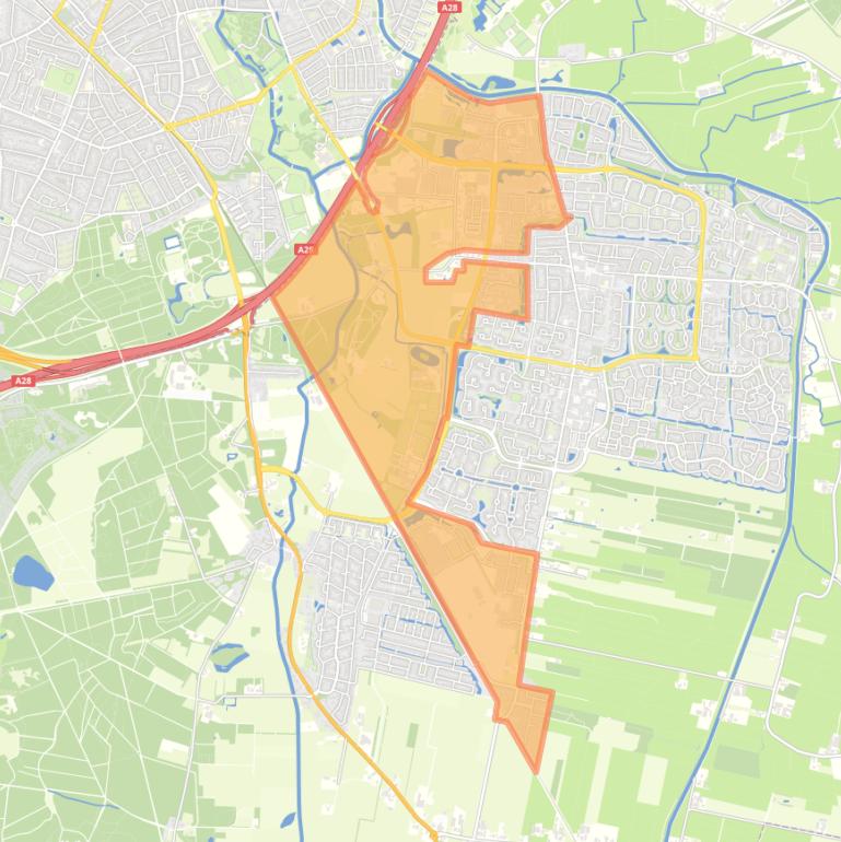Kaart van de buurt Buitengebied Leusden-Centrum West.