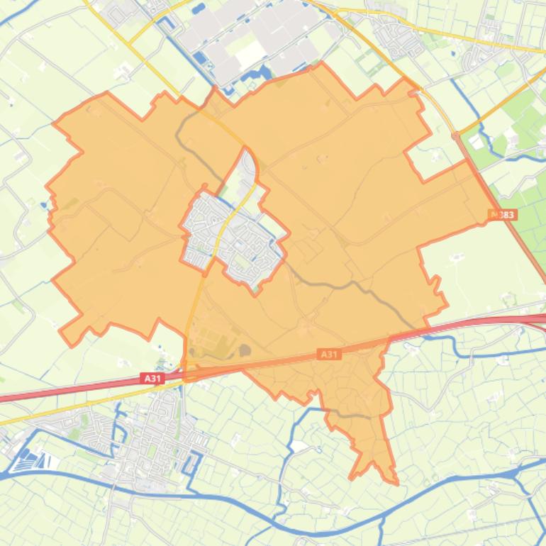 Kaart van de buurt Buitengebied Menaam.