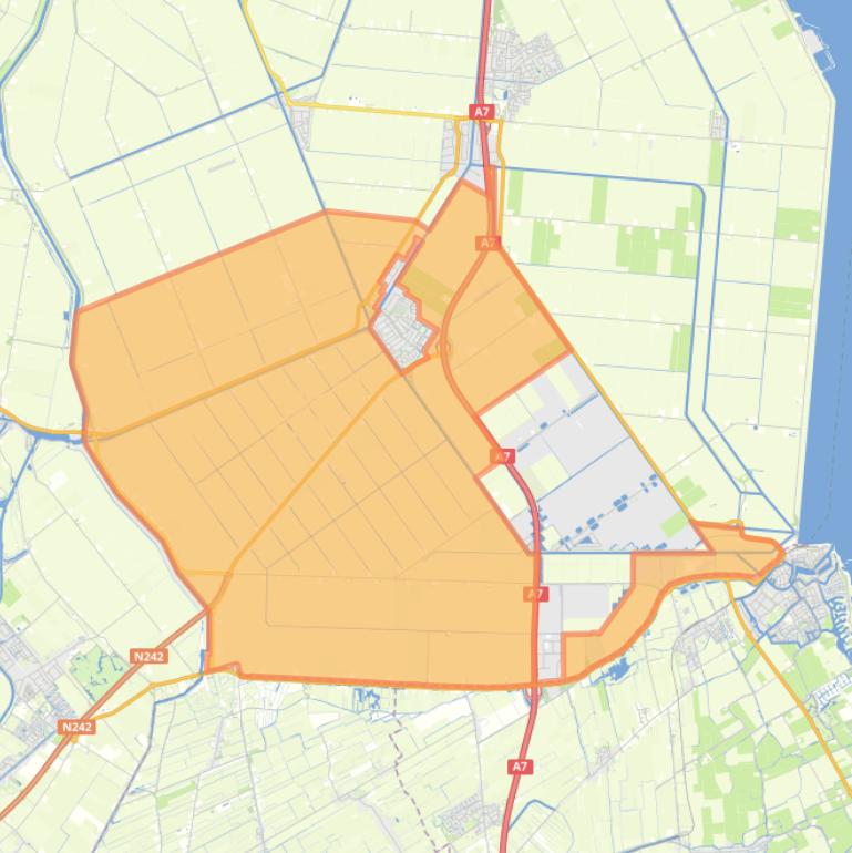 Kaart van de buurt Buitengebied Middenmeer.