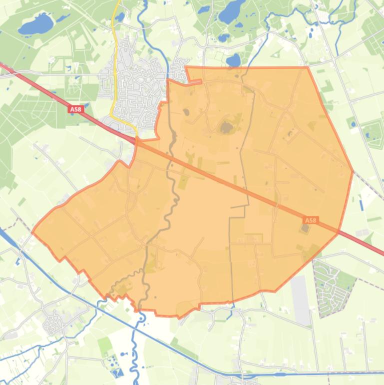 Kaart van de buurt Buitengebied Moergestel Zuid-Oost.