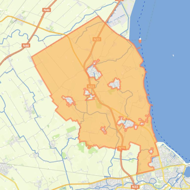 Kaart van de buurt Buitengebied Noord-Bierum.