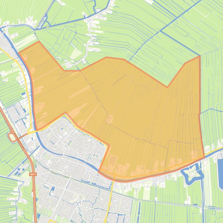 Kaart van de buurt Buitengebied-Noord.