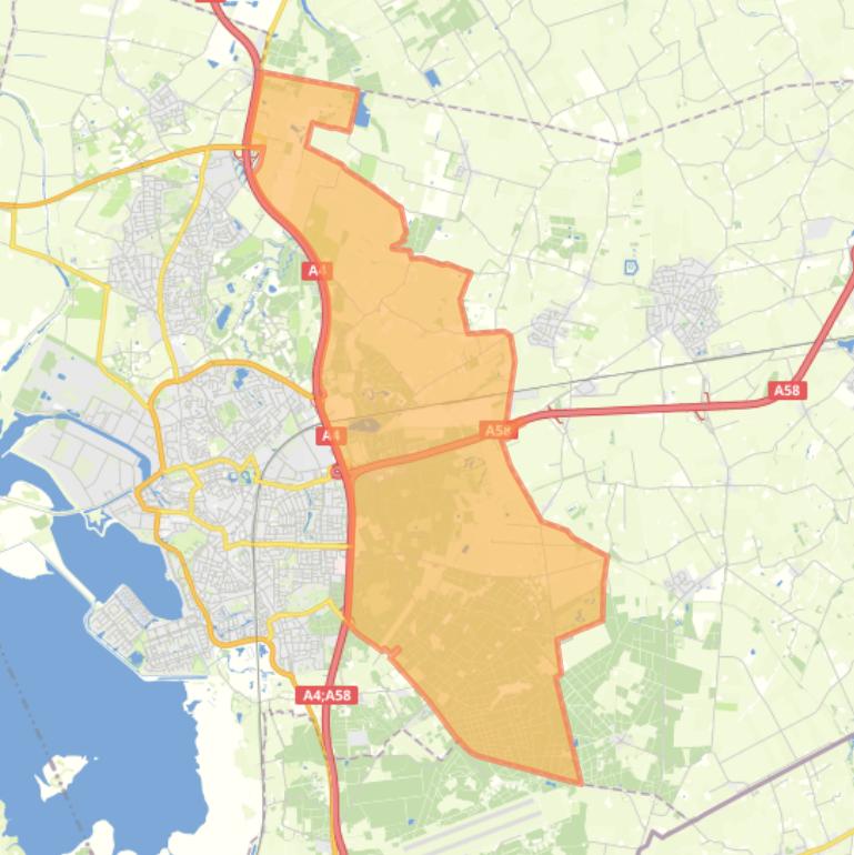 Kaart van de buurt Buitengebied-Oost.