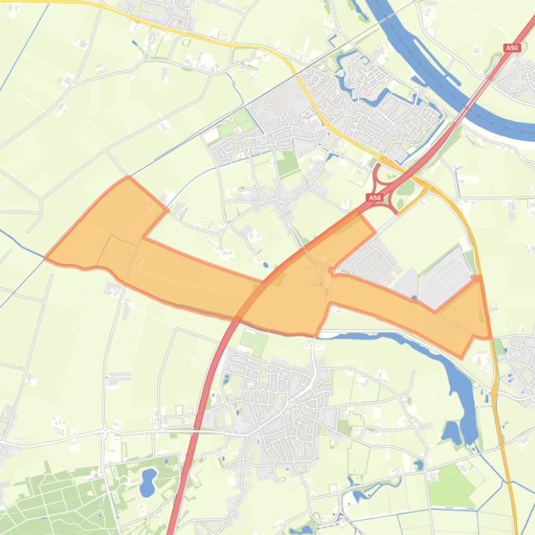 Kaart van de buurt Buitengebied Ravenstein en Huisseling.