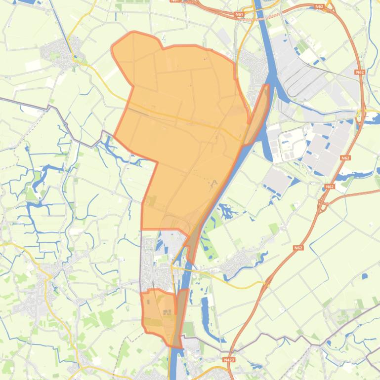 Kaart van de buurt Buitengebied Sas van Gent.