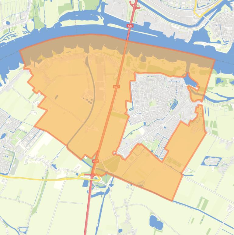 Kaart van de buurt Buitengebied Sleeuwijk.