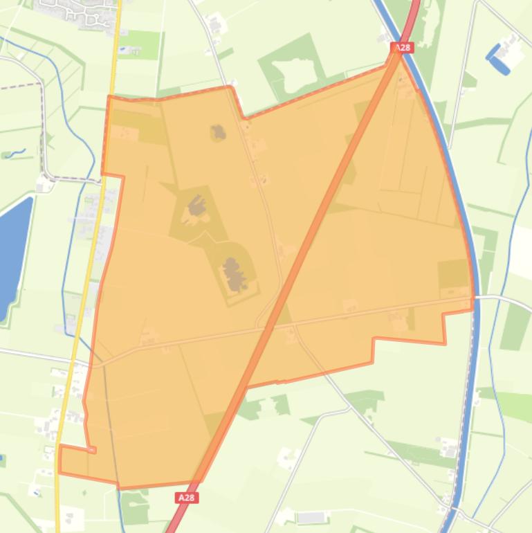 Kaart van de buurt Buitengebied Ubbena Oost.