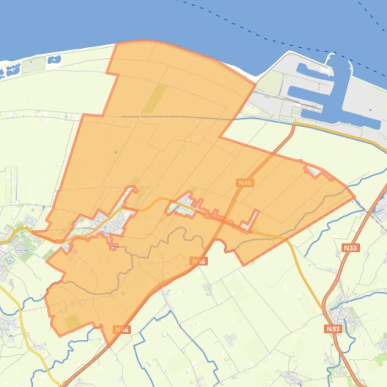 Kaart van de buurt Buitengebied Uithuizermeeden.