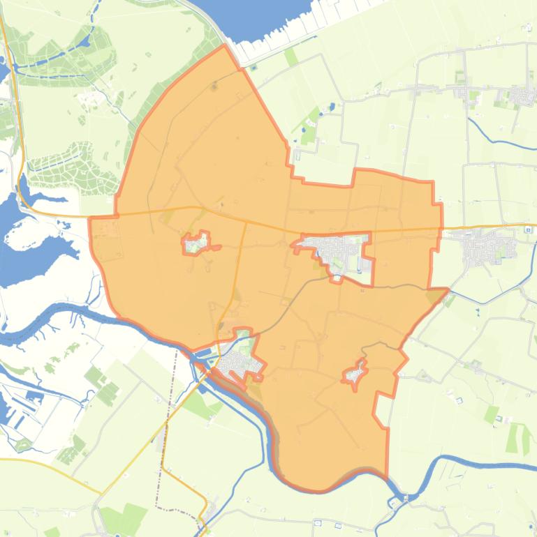 Kaart van de buurt Buitengebied Ulrum.