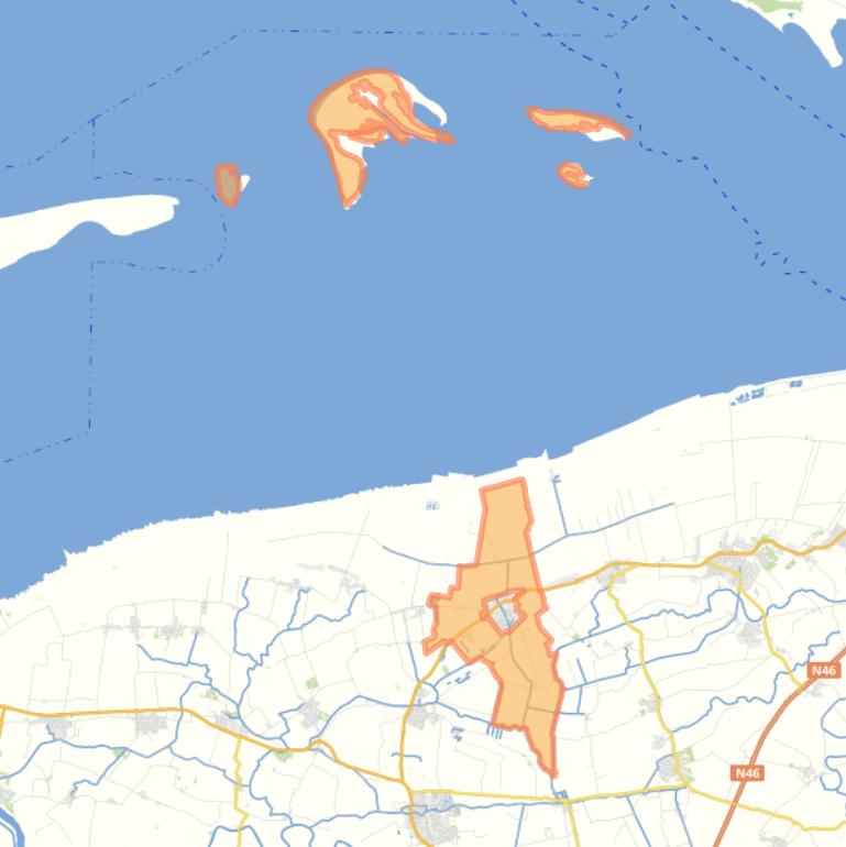 Kaart van de buurt Buitengebied Warffum.