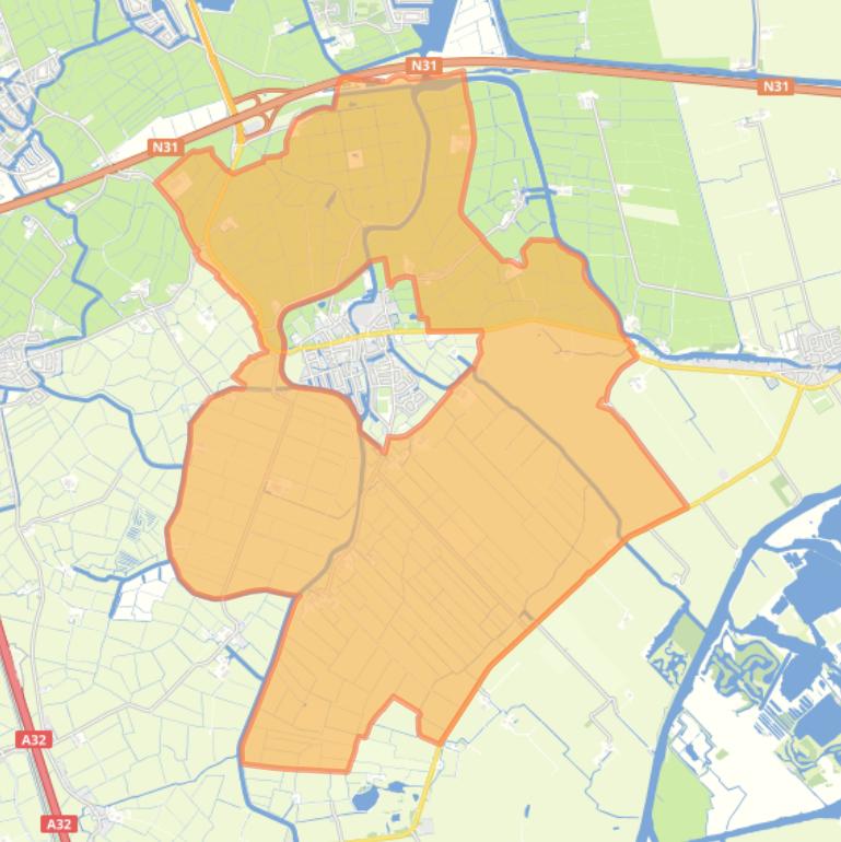 Kaart van de buurt Buitengebied Wergea.