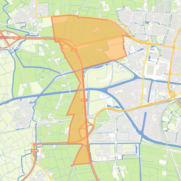 Kaart van de buurt Buitengebied West.