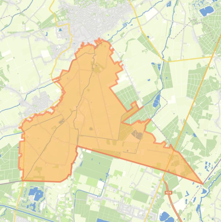 Kaart van de buurt Buitengebied Zuid 1.