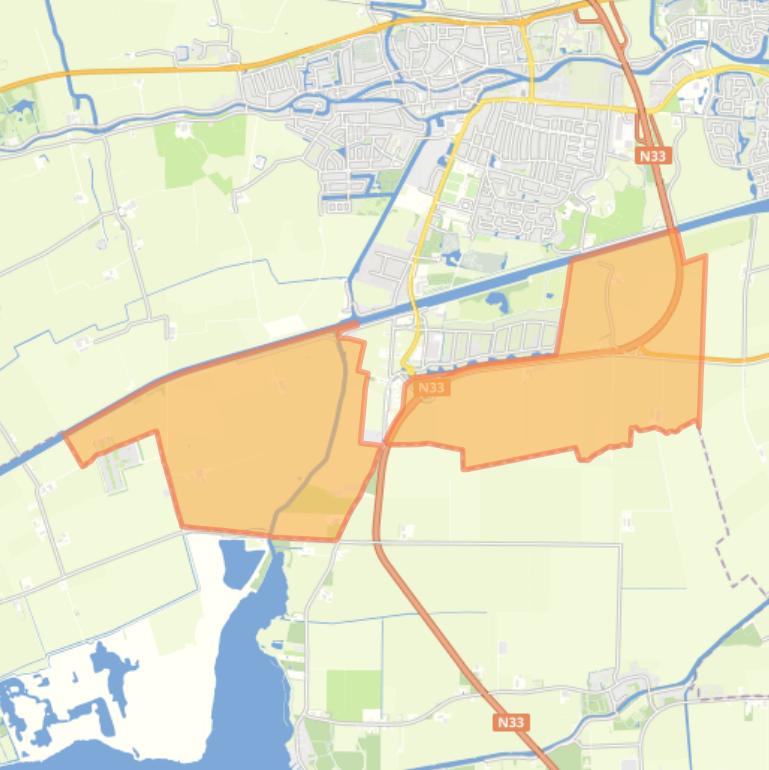 Kaart van de buurt Buitengebied Zuid-Appingedam.