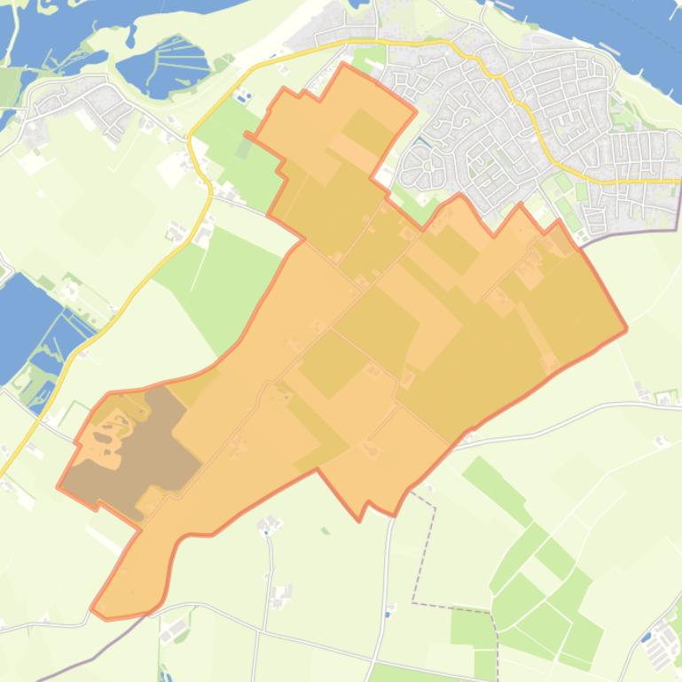 Kaart van de buurt Buitengebied Zuid.