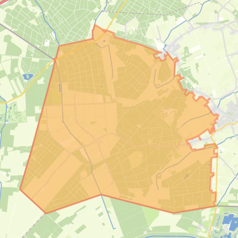 Kaart van de buurt Buitengebied Zuid-West.