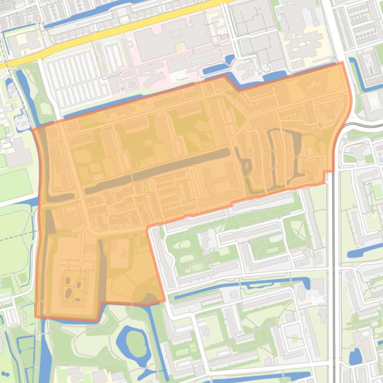 Kaart van de buurt Buitenhof-Noord.