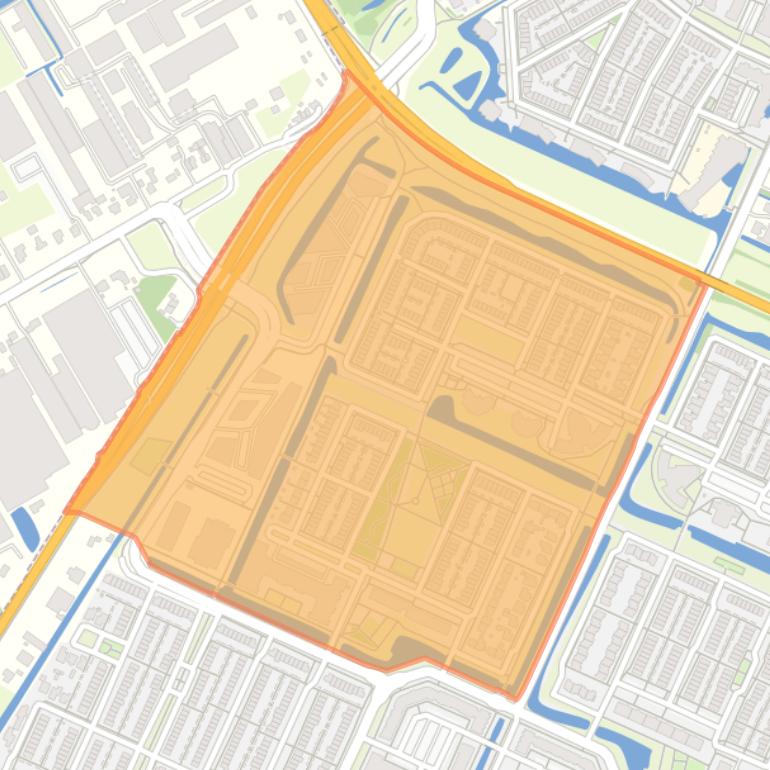 Kaart van de Buitenplaatsenbuurt.