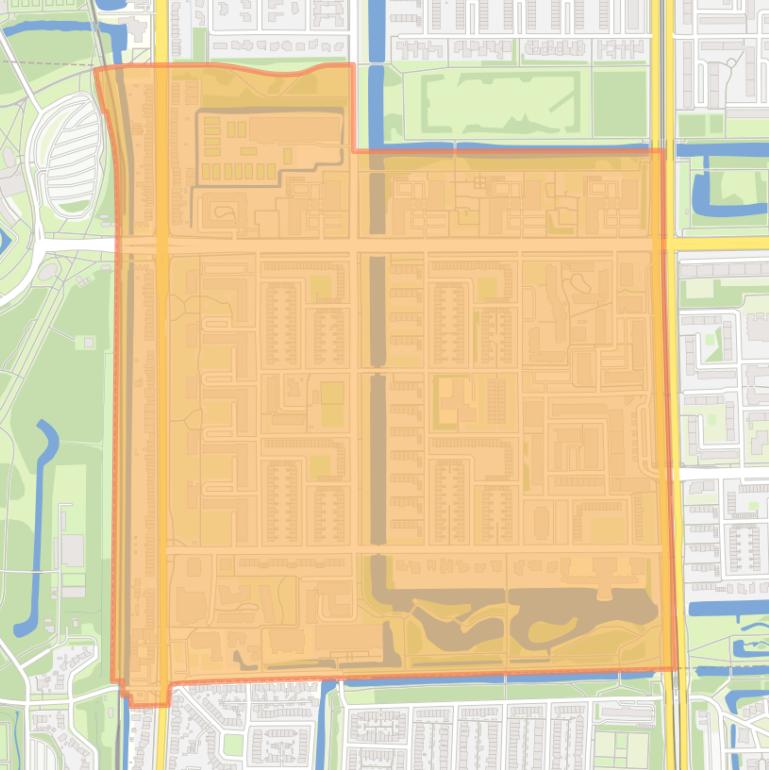 Kaart van de buurt Buitenveldert-Zuidwest.