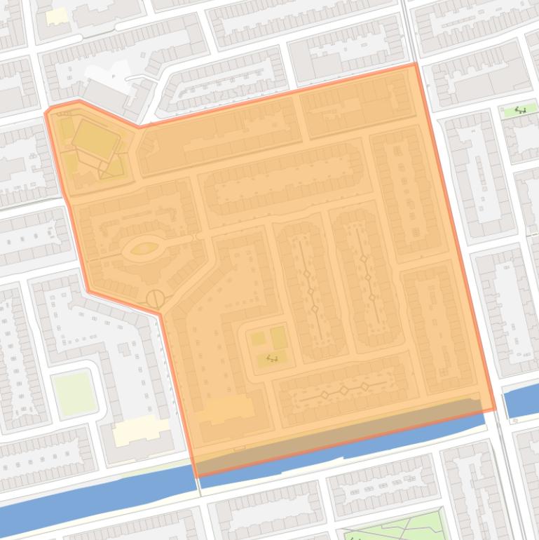 Kaart van de Burgemeester Tellegenbuurt-Oost.