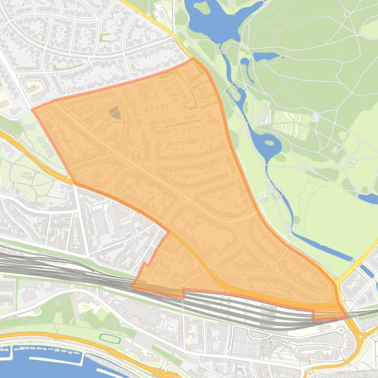 Kaart van de buurt Burgemeesterswijk.