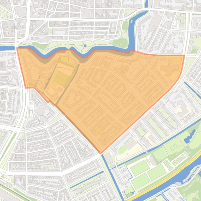 Kaart van de buurt Burgemeesterswijk.