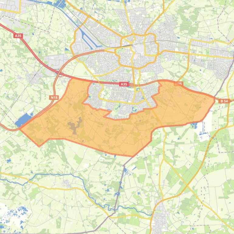 Kaart van de Buurtschap Broekheurne.