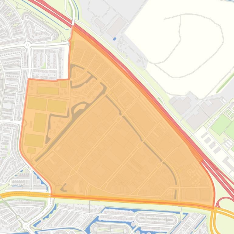 Kaart van de buurt Calveen.