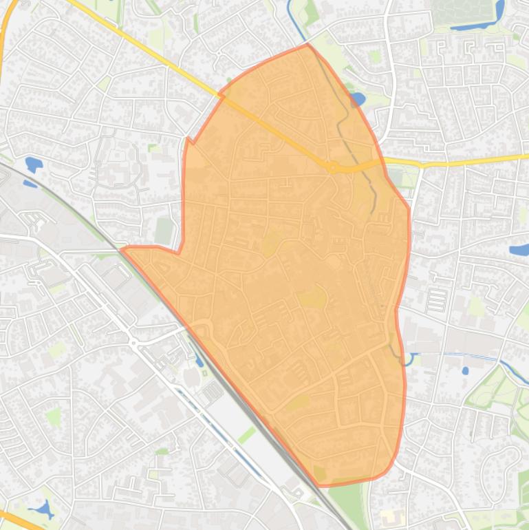 Kaart van de buurt Centrale deel.
