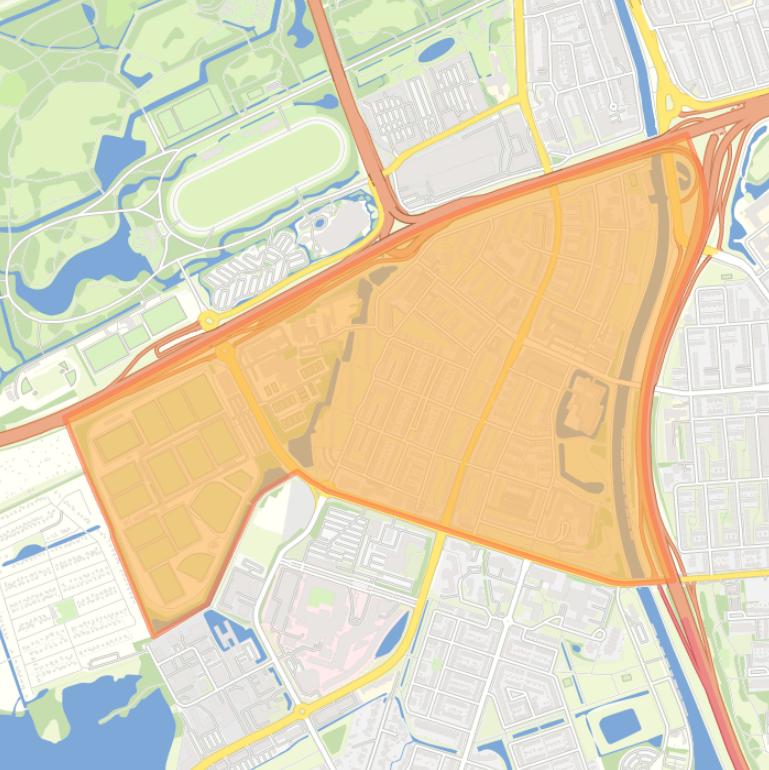 Kaart van de buurt Corpus den Hoorn.