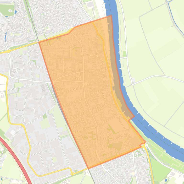 Kaart van de buurt Cuijk kern.