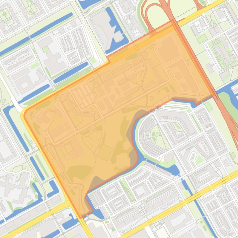 Kaart van de D-buurt.