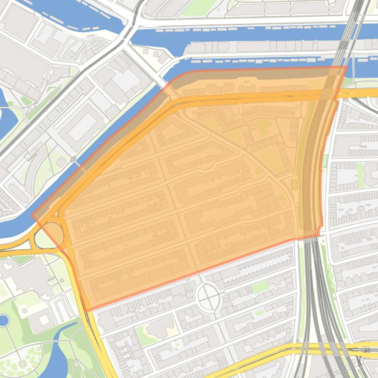 Kaart van de Dapperbuurt-Noord.