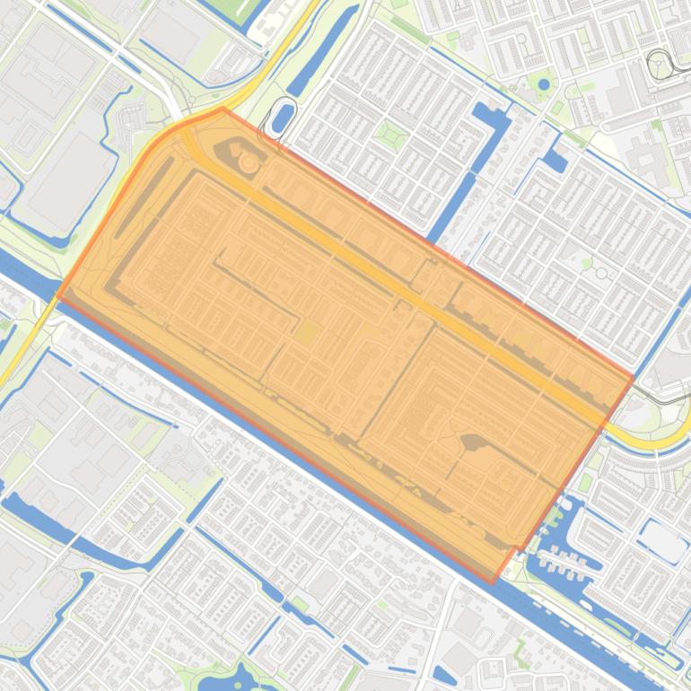 Kaart van de buurt De Aker-West.