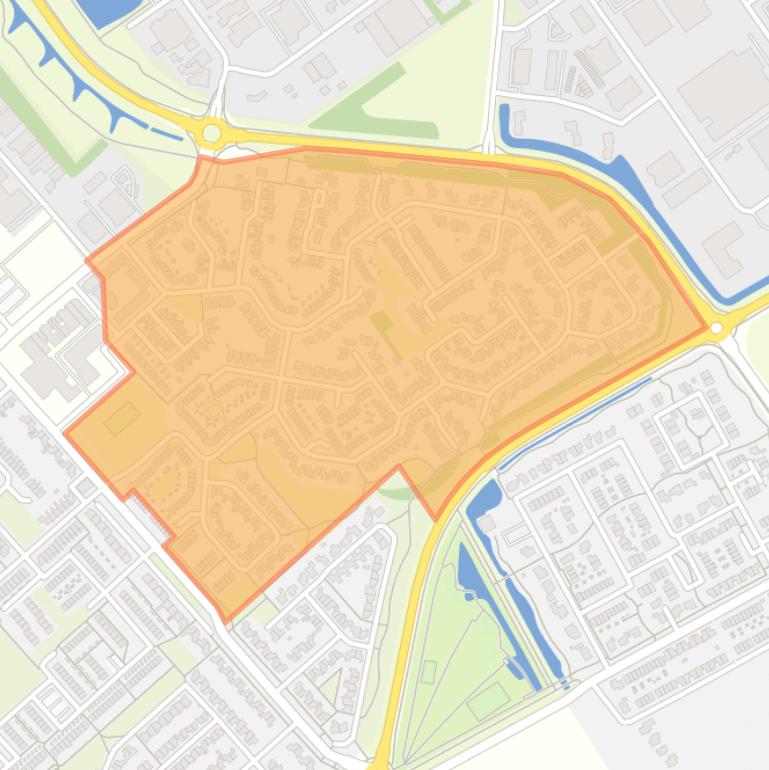 Kaart van de buurt De Baan.