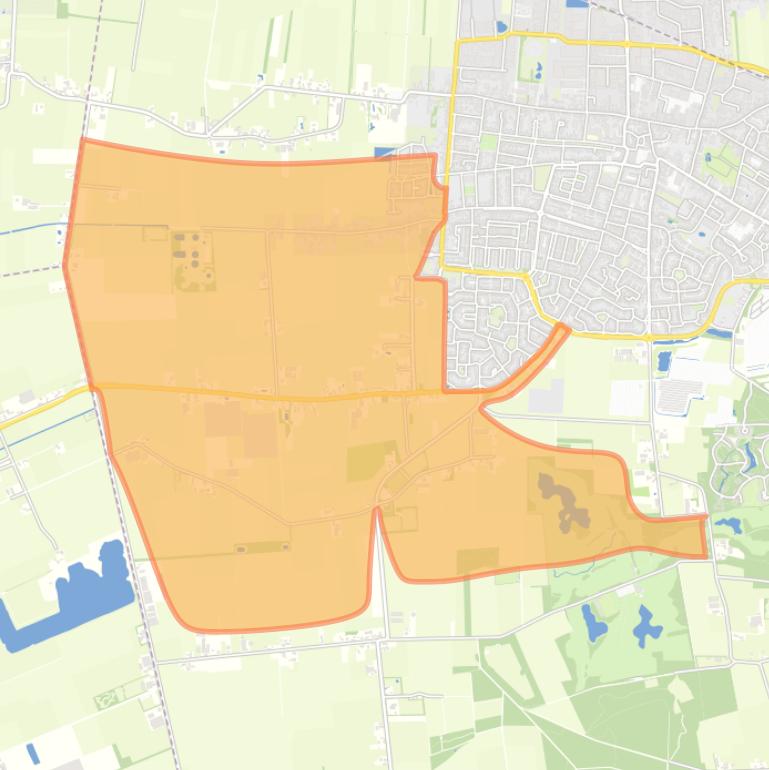 Kaart van de buurt De Baan.