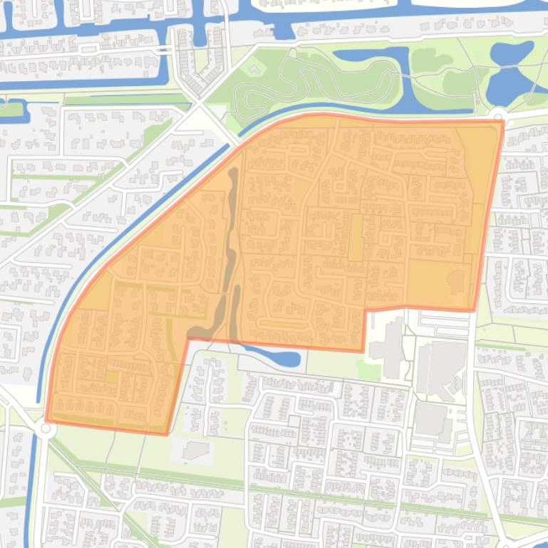 Kaart van de buurt De Drait noordwest.